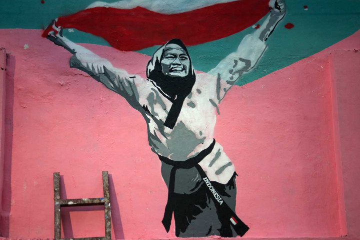 Mural Ekspresi Para Pahlawan Olahraga