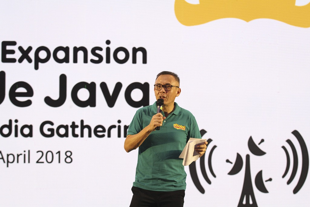 Joy Wahyudi ketika menjabat sebagai CEO dan Direktur Utama Indosat Ooredoo. (ANTARA FOTO / Dhemas Reviyanto)