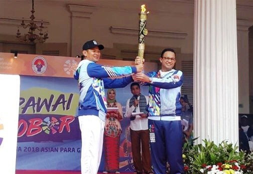Obor Asian Para Games 2018 Diarak dari Balai Kota Hingga Kemenpora