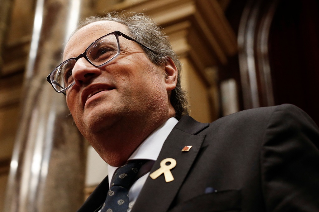 Presiden Catalonia Quim Torra. (Foto: AFP/PAU BARRENA)
