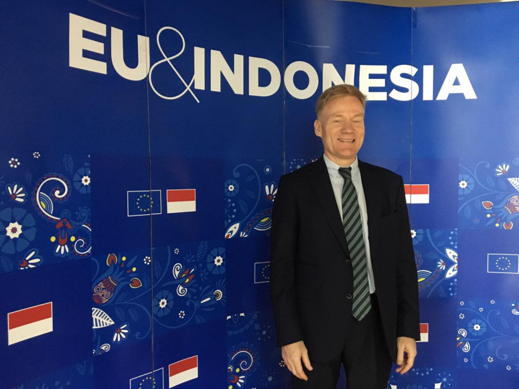 Duta Besar Uni Eropa untuk Indonesia Vincent Guerend. (Foto: Sonya Michaella/Medcom)