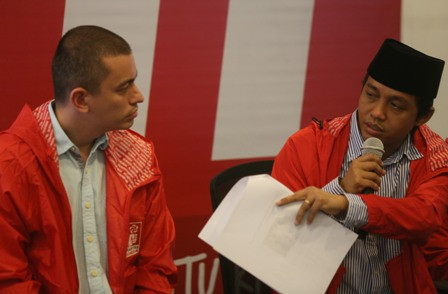 Sekjen PSI Raja Juli Antoni (kanan)/MI/Ramdani