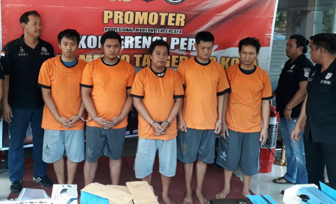 Polres Metro Tangerang Kota menangkap lima pelaku penipu