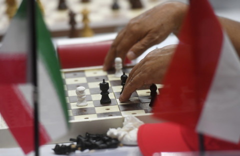 Suasana pertandingan cabor catur di ajang Asian Para Games 2018