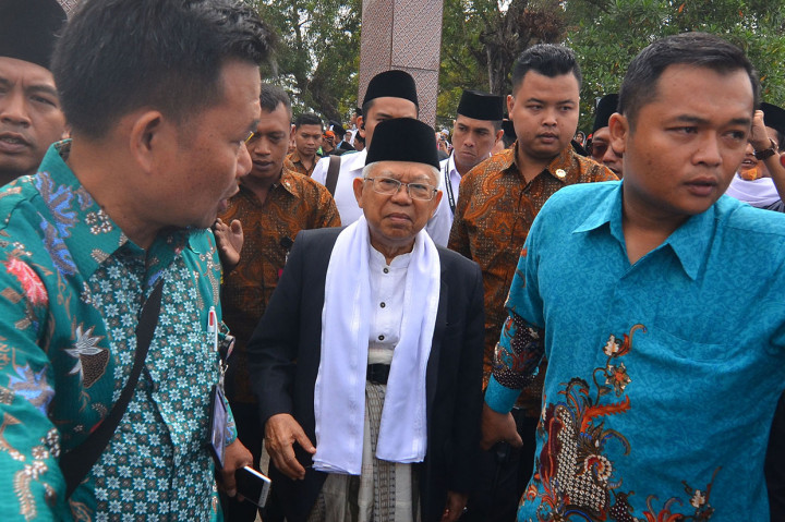 Ma'ruf Amin Hadiri Peringatan Hari Santri Nasional di Tasikmalaya