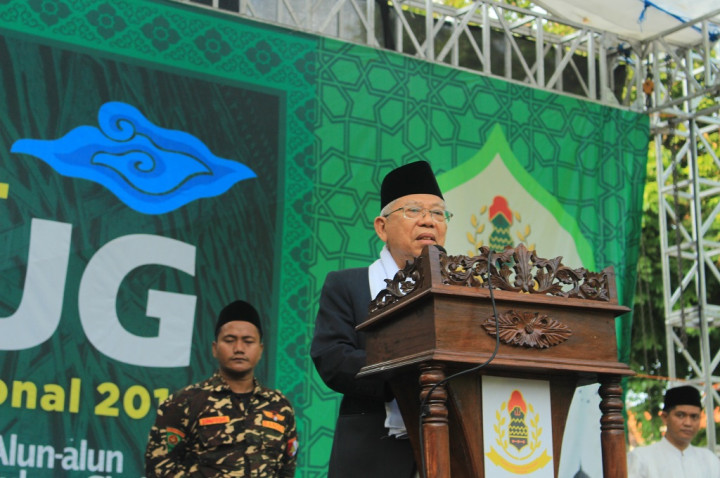 Ma'ruf Amin Minta Santri Tetap Mengawal NKRI