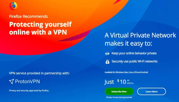 Mozilla Tawarkan VPN