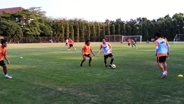 Skuat PSS Sleman menggelar latihan jelang ke Aceh-Medcom.id/Ahmad Mustaqim