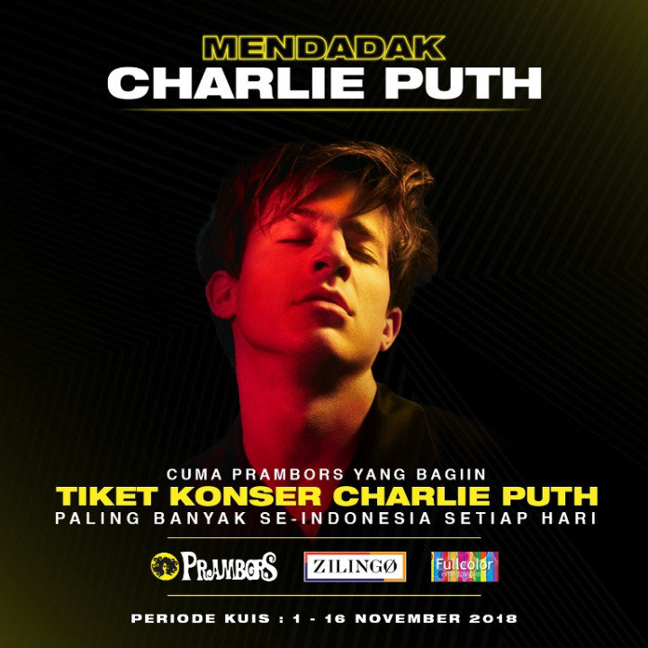 Prambors FM Bagikan Ratusan Tiket Gratis Charlie Puth