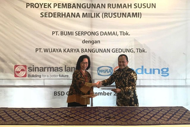 Rusunami yang menjadi bagian program Sejuta Rumah tersebut merupakan proyek bersama Sinar Mas dengan PT Wijaya Karya Bangunan Gedung.