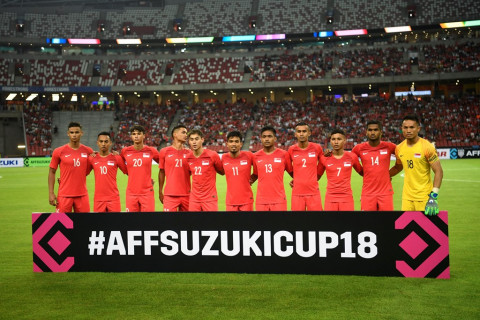 Skuat Timnas Singapura (Foto Antara/SIGID KURNIAWAN)