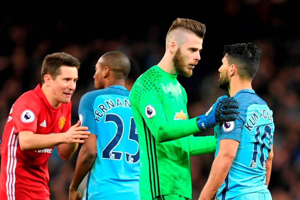 Manchester City vs Manchester United. (Foto: AFP/Paul Ellis)
