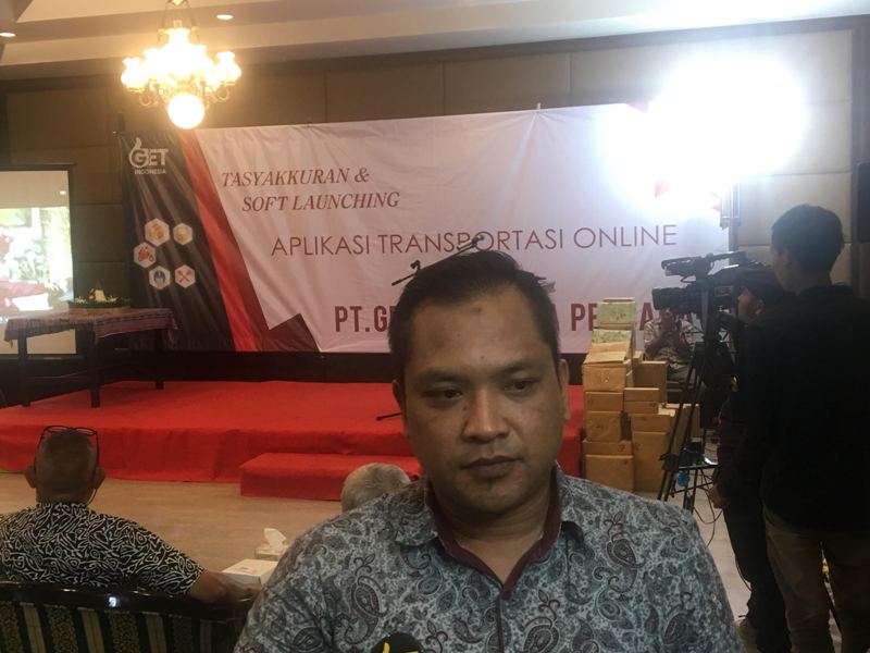  Direktur Get Indonesia, Toni Purnawan, di sela soft launching Aplikasi GET INDONESIA di Surabaya. (Medcom.id/Amal).
