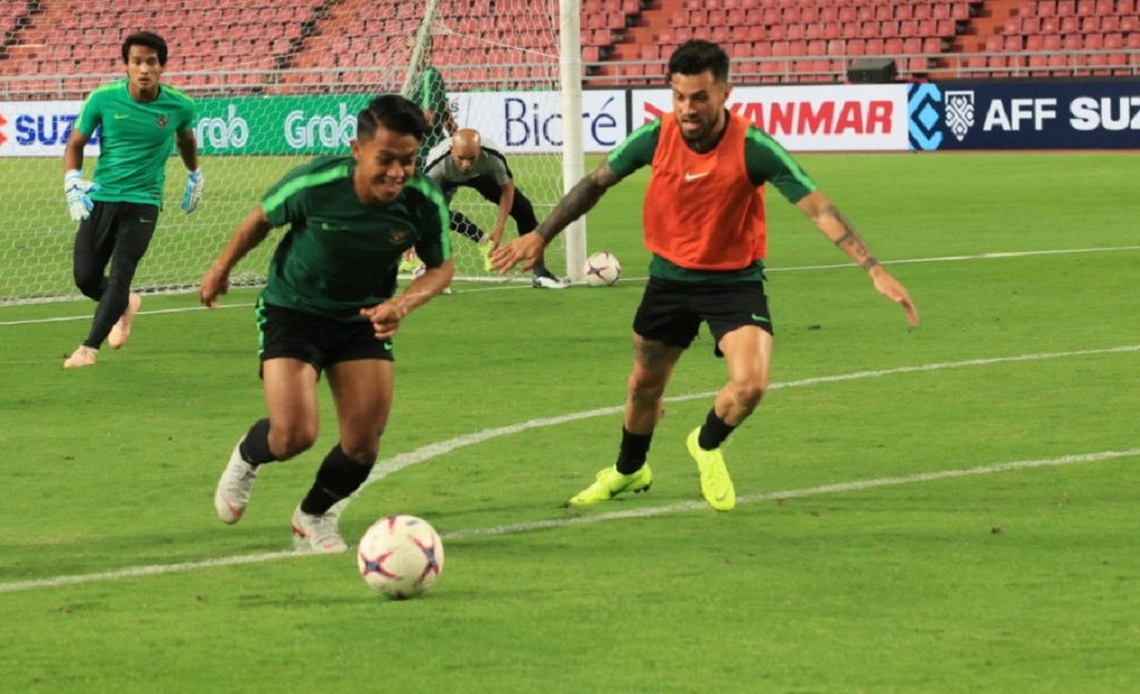 Para penggawa Timnas Indonesia sedang menggelar latihan jelang menghadapi Thailand (Dok. PSSI)