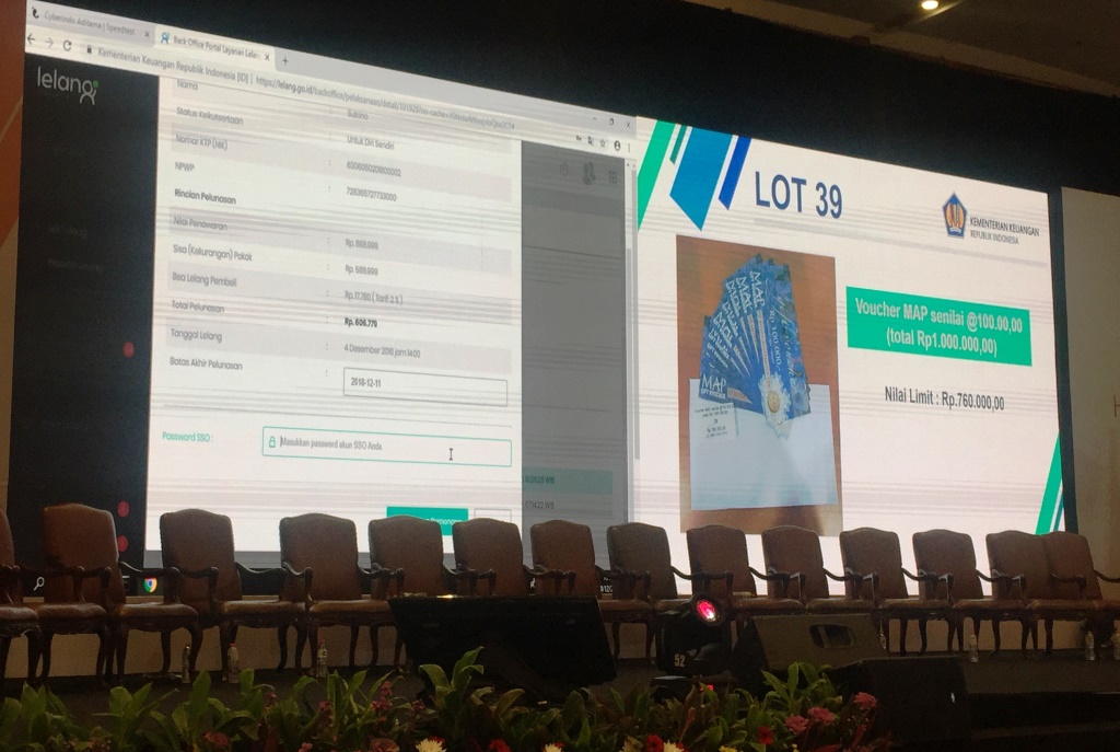 Sebanyak 60 barang gratifikasi dan 50 barang rampasan dilelang pada rangkaian peringatan Hari Anti Korupsi Sedunia (Hakordia) 2018 di Hotel Bidakara, Jakarta, Selasa, 4 Desember (Foto:Medcom.id/Gervin Nathaniel Purba)