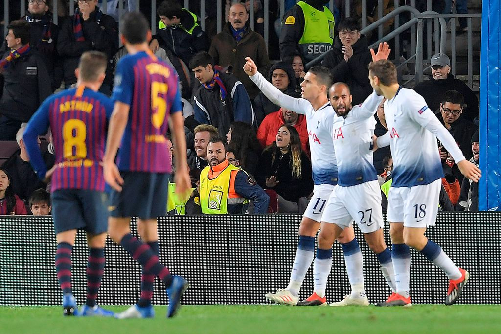 Laga Barcelona kontra Tottenham Hotspur (LLUIS GENE / AFP)