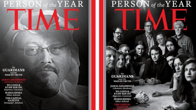 Khashoggi dan Sejumlah Jurnalis jadi 'Person of The Year' Majalah TIME