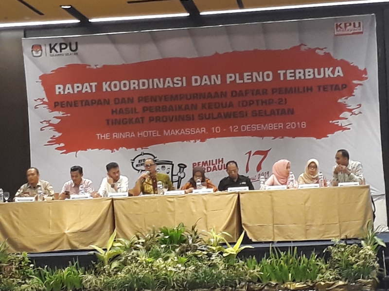 Pleno KPU Sulawesi Selatan