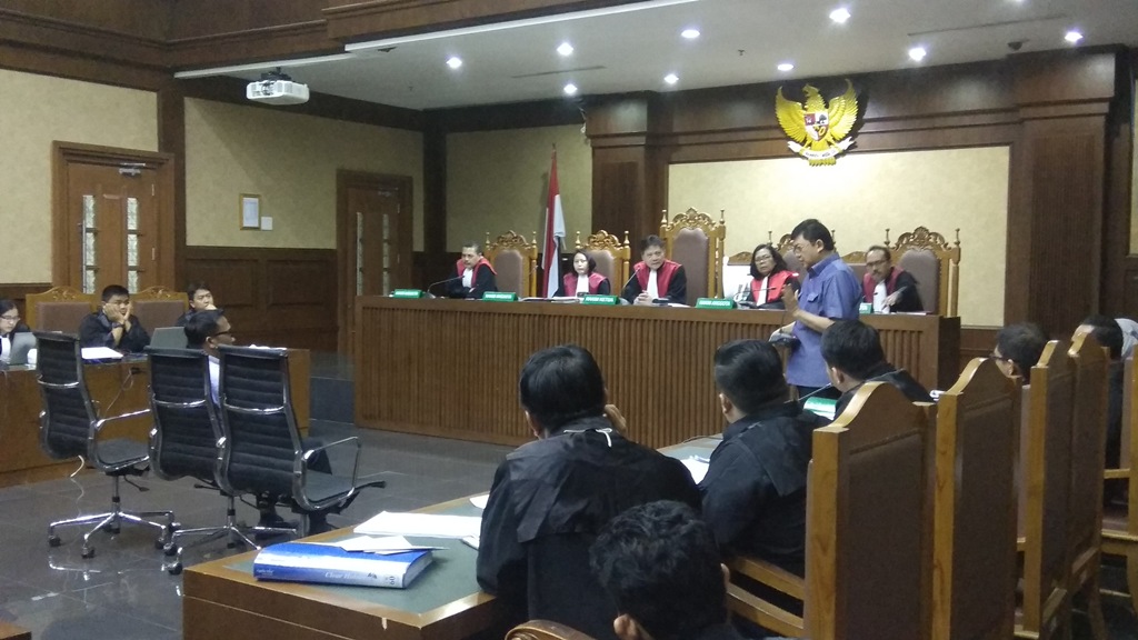 Suasana  sidang Lucas, terdakwa merintangi penyidikan KPK dalam kasus yang menjerat petinggi PT Paramount Enterprise International, Eddy Sindoro. Foto: Medcom.id/Fachri Audhia Hafiez