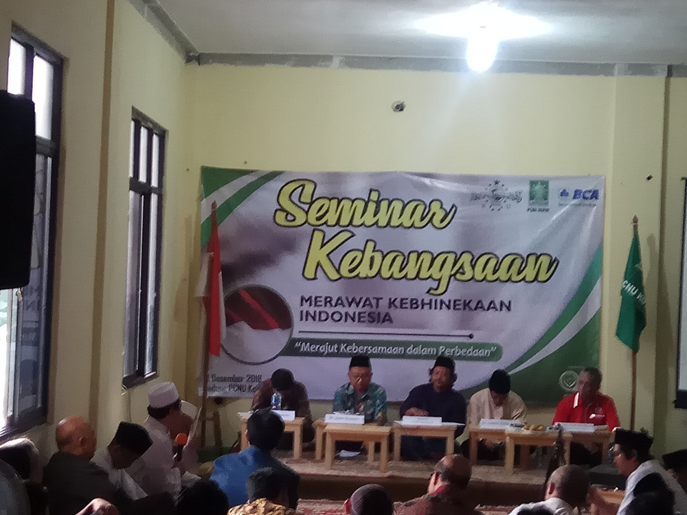 Pengurus Cabang Nahdlatul Ulama (PCNU) menggelar Seminar Kebangsaan, Merawat Kebhinekaan Indonesia di Gedung PCNU, Jalan Kalimulya Cilodong Kota Depok, Jawa Barat, Kamis, 13 Desember 2018. Medcom.id/ Octavianus Dwi Sutrisno.