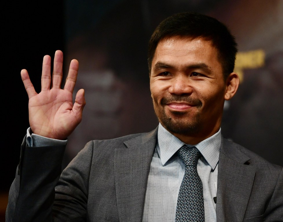 Petinju Filipina, Manny Pacquiao. (Sarah Stier/Getty Images/AFP)