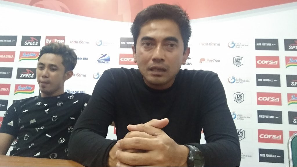 Pelatih PSS Seto Nurdyantoro. (Foto: medcom.id/Ahmad Mustaqim)
