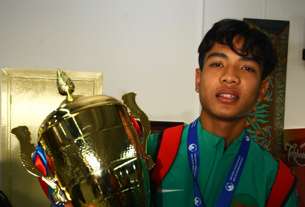 Gelandang anyar Persebaya Surabaya, Brylian Aldama. ANTARA FOTO/Muhammad Iqbal