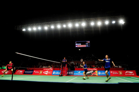 Suasana pertandingan BWF. (Foto: Antara/ Wahyu Putro)