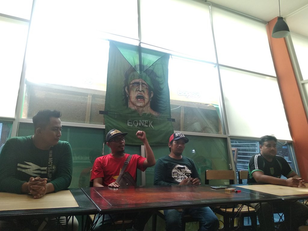Konferensi pers acara sholawat dan doa bersama Bonek Mania (Medcom.id/Syaikhul Hadi)