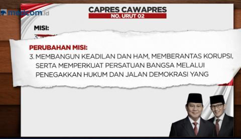 Revisi Visi Misi Prabowo-Sandi Diduga terkait Debat