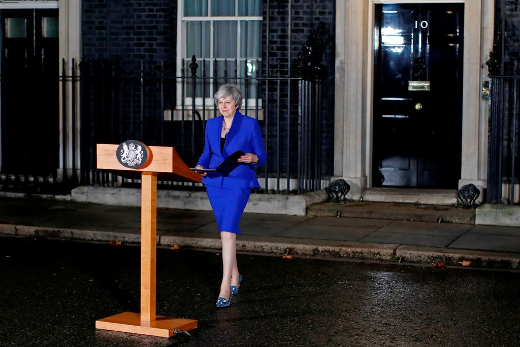 PM Inggris Theresa May berpidato usai memenangkan mosi tidak percaya. (Foto: AFP)
