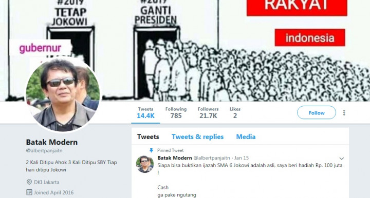 Foto Benny Panjaitan Dicatut Akun Penyebar Kebencian, Panbers Ancam Lapor Polisi