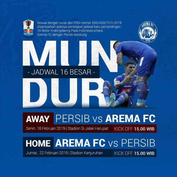 Jadwal Arema Kontra Persib Diundur