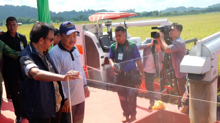 Sultan Brunei Panen Padi Asal Indonesia