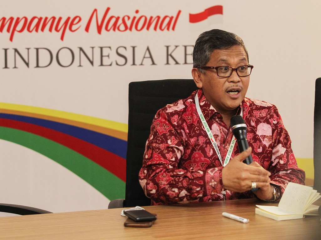 Sekretaris Tim Kampanye Nasional (TKN) Joko Widodo-Ma'ruf Amin, Hasto Kristiyanto. Foto: MI/Pius Erlangga.
