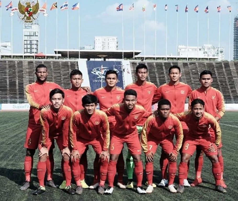 Timnas U-22 sebelum menghadapi Malaysia. (Foto: dok. PSSI)