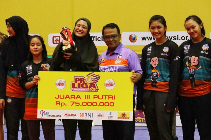 Lampaui Target, Putri BNI 46 Raih Peringkat Ketiga Proliga 2019