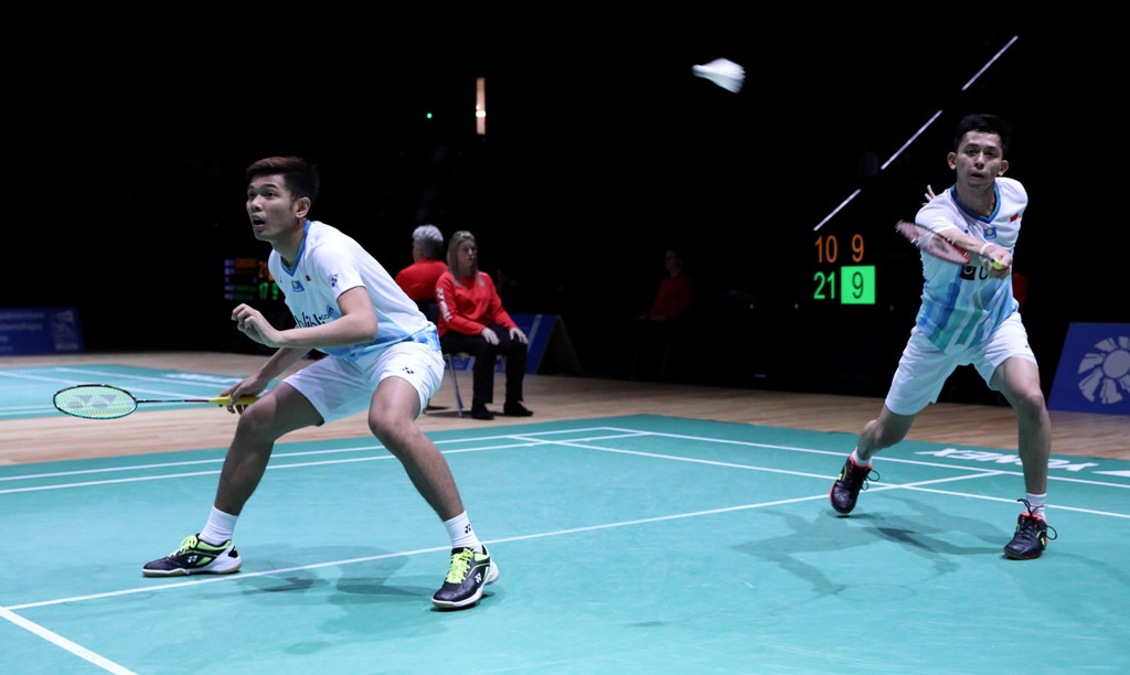 Ganda putra Indonesia Fajar Alfian/Muhammad Rian Ardianto meraih gelar Swiss Open 2018 (Foto: DOK PBSI)