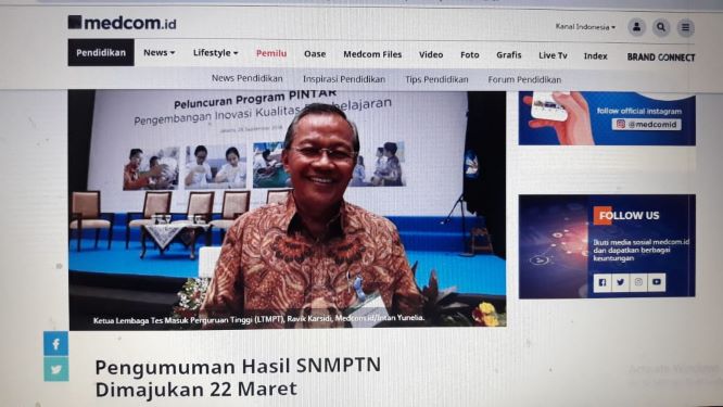 Cek Hasil SNMPTN Nanti Sore di <i>Medcom.id, Yuk</i> !