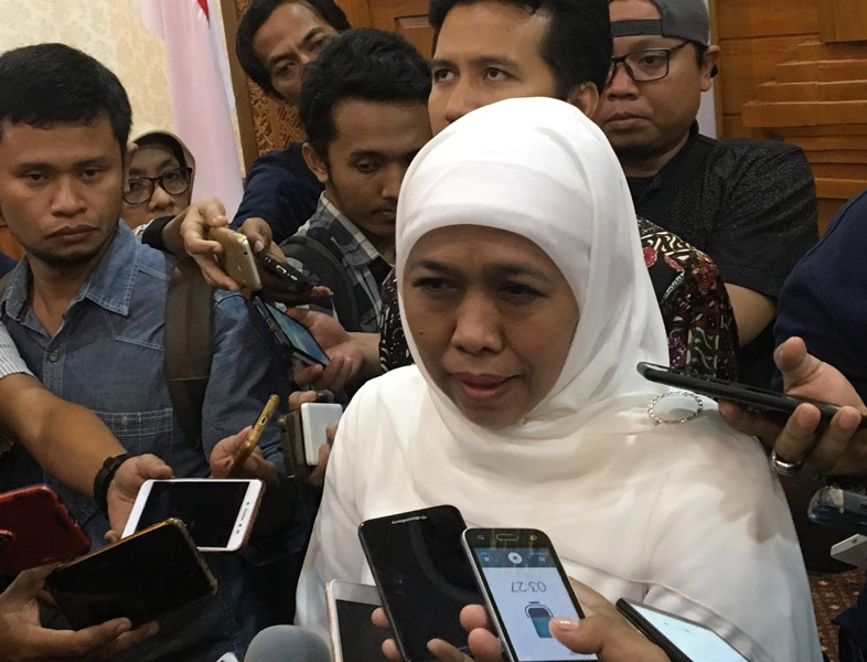 Gubernur Jawa Timur Khofifah Indar Parawansa di Gedung Negara Grahadi, Surabaya, Sabtu, 23 Maret 2019. Medcom.id/ Amaluddin.