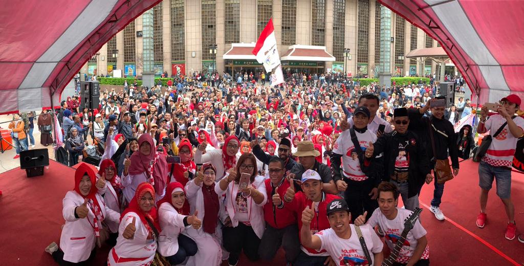 Ribuan WNI di Taiwan mendukung Jokowi-Maruf. Foto: Istimewa