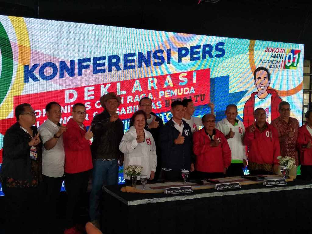 Komunitas olahraga yang akan memberikan dukungan kepada Jokowi - Ma'ruf. (Foto: medcom.id/Muhammad Al Hasan)