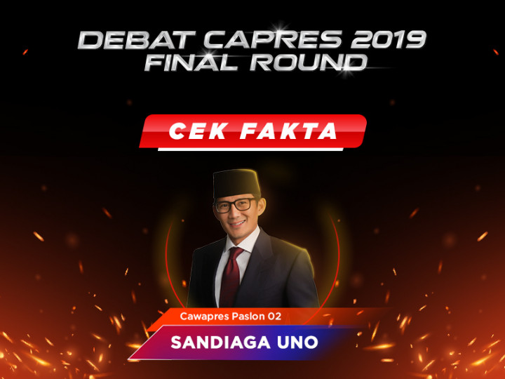 Cek Fakta Cawapres Paslon 02 Sandiaga Uno
