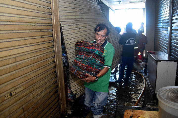 Suasana Gudang Blok C Tanah Abang Pascakebakaran