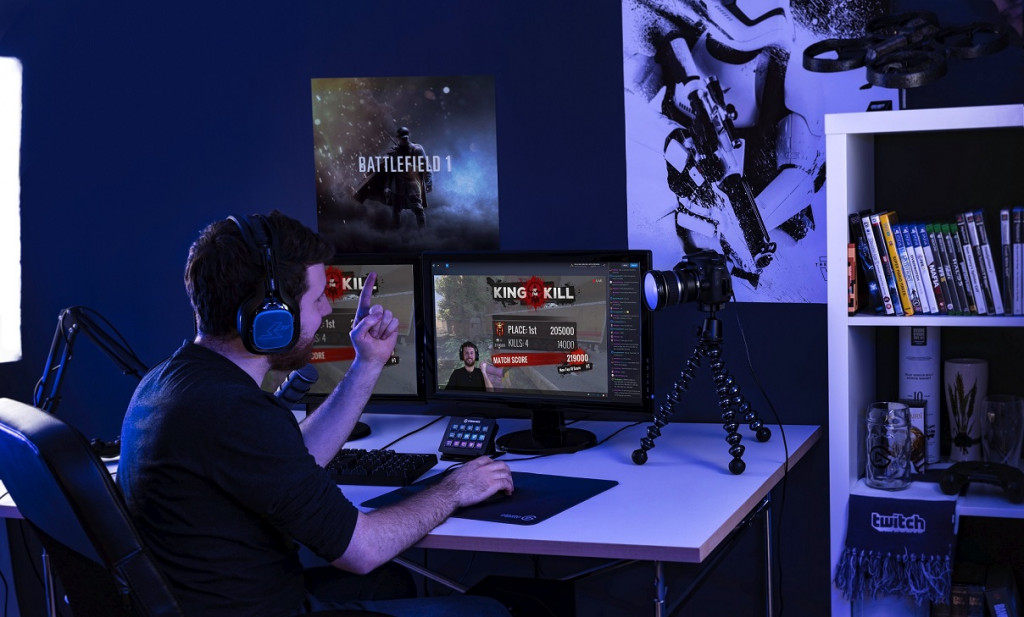 Ilustrasi game streamer.