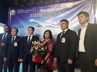 Uzbekistan Airways Mendarat Perdana di Bandara Soekarno-Hatta