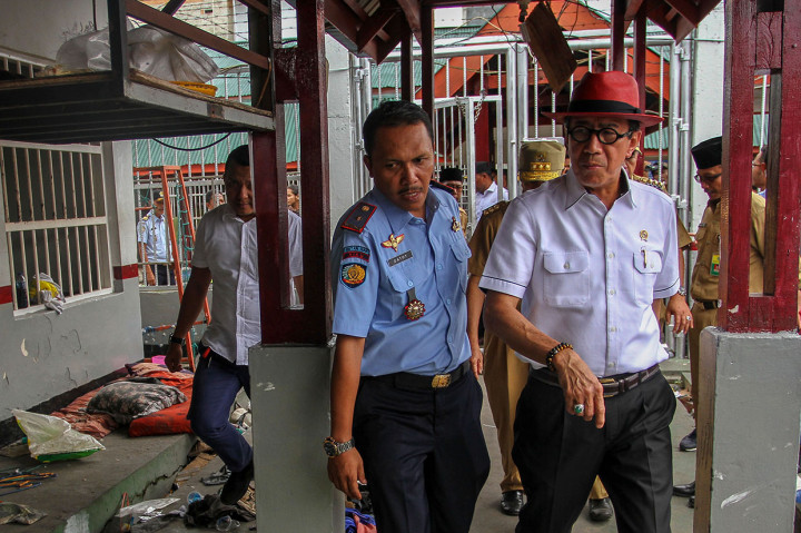 Menkumham Kunjungi Rutan Siak Pascakerusuhan