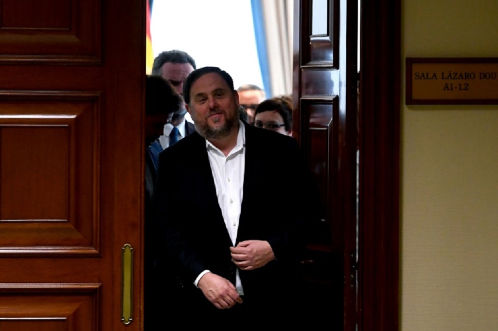 Oriol Junqueras terancam vonis 25 tahun penjara jika terbukti bersalah dalam tuduhan pemberontakan. (Foto: AFP / PIERRE-PHILIPPE MARCOU)