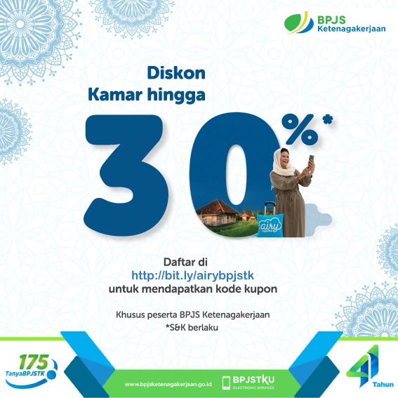 Diskon hingga 30% di Airy Rooms untuk Peserta BPJSTK