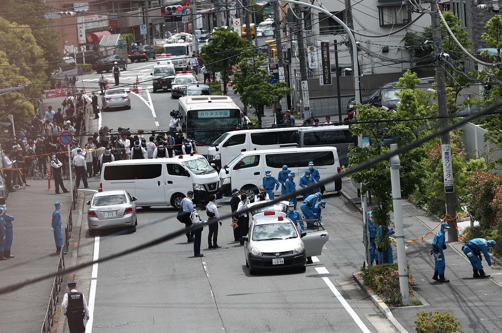 Lokasi penikaman massal di Kawasaki, Jepang, 28 Mei 2019. (Foto: AFP/BEHROUZ MEHRI)
